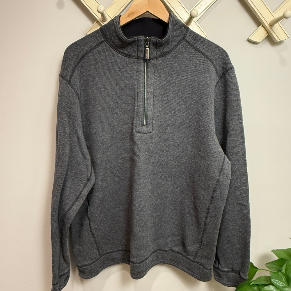 Tommy Bahama Flipshore Half-Zip Reversible Sweatshirt Size Large